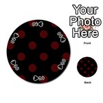 Polka Dots - Bulgarian Rose Red on Black Playing Cards 54 (Round)