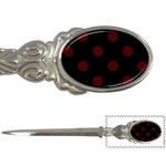 Polka Dots - Bulgarian Rose Red on Black Letter Opener