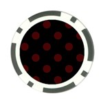 Polka Dots - Bulgarian Rose Red on Black Poker Chip Card Guard (10 pack)