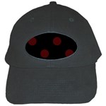 Polka Dots - Bulgarian Rose Red on Black Black Cap
