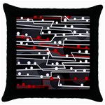 Stay in line Throw Pillow Case (Black)