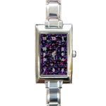 Purple galaxy Rectangle Italian Charm Watch