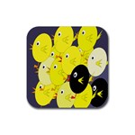 Yellow flock Rubber Coaster (Square) 