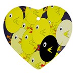 Yellow flock Heart Ornament (2 Sides)