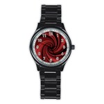 Elegant red twist Stainless Steel Round Watch