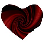 Elegant red twist Large 19  Premium Flano Heart Shape Cushions