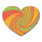 Green and orange twist Heart Mousepads