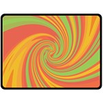 Green and orange twist Double Sided Fleece Blanket (Large) 