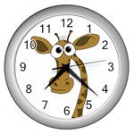 Giraffe  Wall Clocks (Silver) 