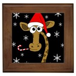 Christmas giraffe Framed Tiles