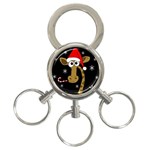 Christmas giraffe 3-Ring Key Chains