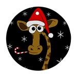 Christmas giraffe Round Ornament (Two Sides) 