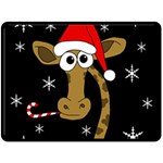 Christmas giraffe Fleece Blanket (Large) 