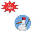Snowman 1  Mini Buttons (10 pack) 