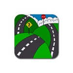 Hit the road Rubber Coaster (Square) 
