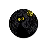 Black cat - Halloween Rubber Coaster (Round) 