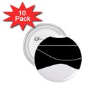 Black and white 1.75  Buttons (10 pack)