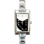 White and black abstraction Rectangle Italian Charm Watch