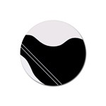 White and black abstraction Rubber Round Coaster (4 pack) 