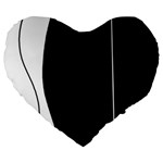 White and black 2 Large 19  Premium Flano Heart Shape Cushions