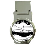 White and black waves Money Clip Watches