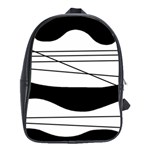 White and black waves School Bags (XL) 