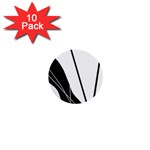 White and Black  1  Mini Buttons (10 pack) 