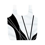 White and Black  Full Print Recycle Bags (M) 