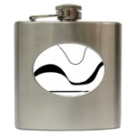 Waves - black and white Hip Flask (6 oz)