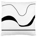 Waves - black and white Large Cushion Case (One Side)