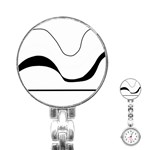 Waves - black and white Stainless Steel Nurses Watch