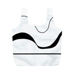 Waves - black and white Full Print Recycle Bags (M) 