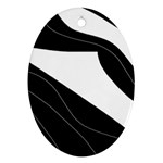 White and black decorative design Ornament (Oval) 