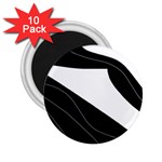 White and black decorative design 2.25  Magnets (10 pack) 