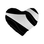 White and black decorative design Standard 16  Premium Heart Shape Cushions
