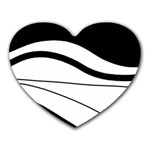 White and black harmony Heart Mousepads