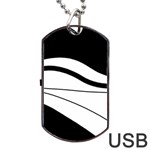 White and black harmony Dog Tag USB Flash (One Side)