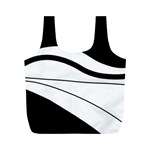 White and black harmony Full Print Recycle Bags (M) 
