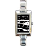 Black light Rectangle Italian Charm Watch