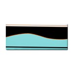 Cyan, black and white waves Hand Towel