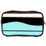 Cyan, black and white waves Toiletries Bags 2-Side