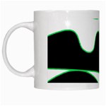 Green, white and black White Mugs