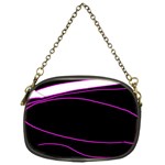 Purple, white and black lines Chain Purses (One Side) 