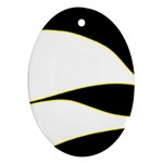 Yellow, black and white Oval Ornament (Two Sides)
