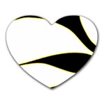 Yellow, black and white Heart Mousepads