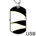 Yellow, black and white Dog Tag USB Flash (One Side)