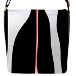 White, red and black Flap Messenger Bag (S)