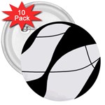 White and black shadow 3  Buttons (10 pack) 