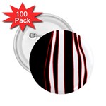 White, red and black lines 2.25  Buttons (100 pack) 