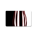 White, red and black lines Magnet (Name Card)